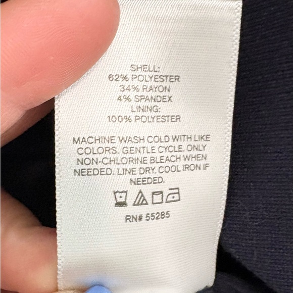 Express Navy Cropped Blazer Jacket Women’s 14 Hook & Eye Stretch Soft Pockets - Picture 9 of 15